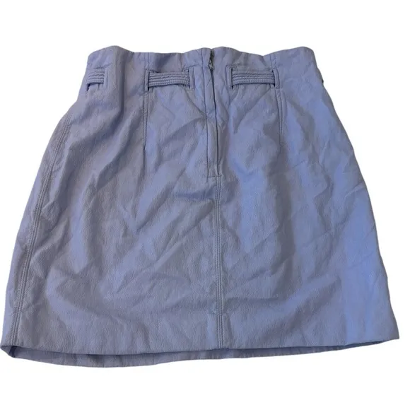 NWT Free People Payton Faux Leather Paperbag Mini Skirt in Lavender