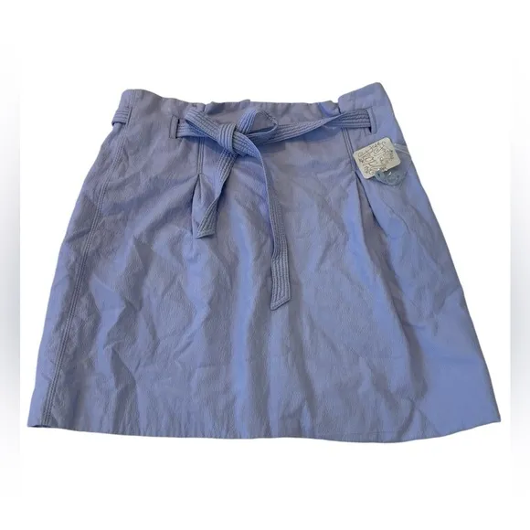 NWT Free People Payton Faux Leather Paperbag Mini Skirt in Lavender