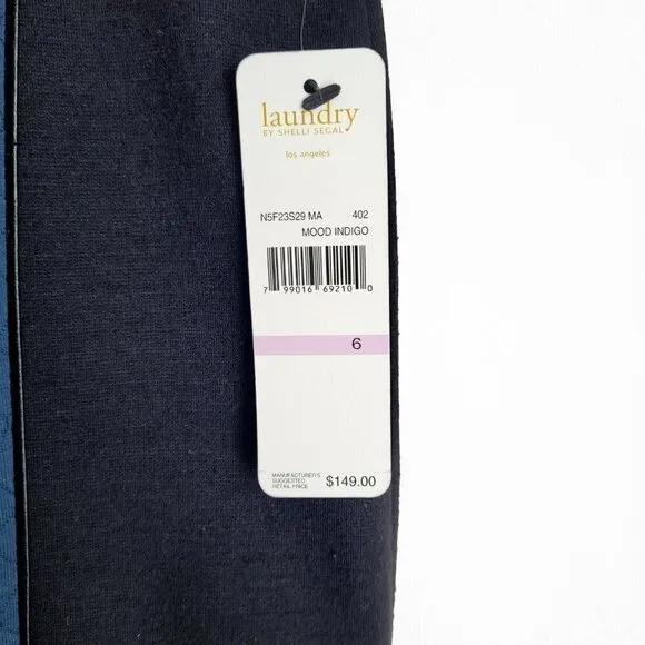 NWT Laundry by Shelli Segal Black Blue Quilted Mini Pencil Skirt