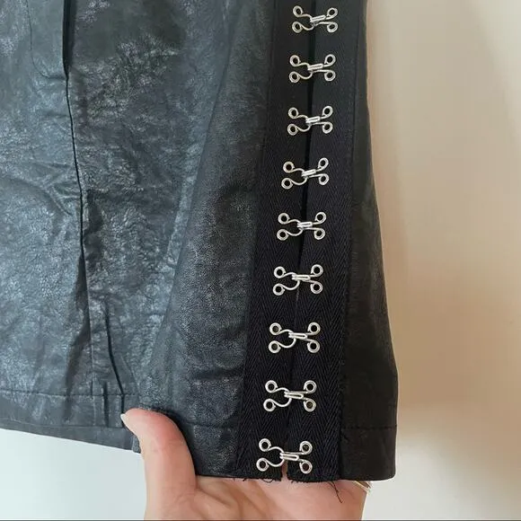 NWT Seek The Label Black Faux Leather Mini Skirt XS