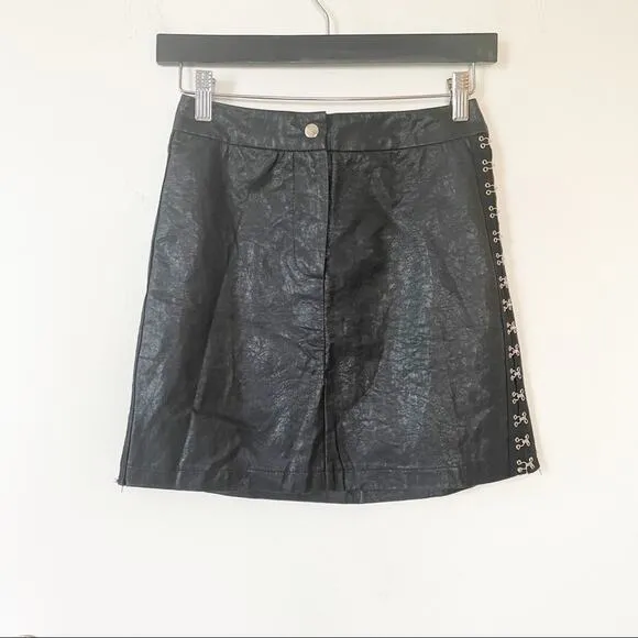 NWT Seek The Label Black Faux Leather Mini Skirt XS