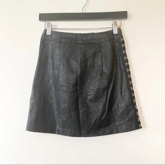 NWT Seek The Label Black Faux Leather Mini Skirt XS