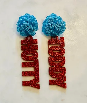 Ole Miss "HOTTY TODDY" Acrylic Earrings