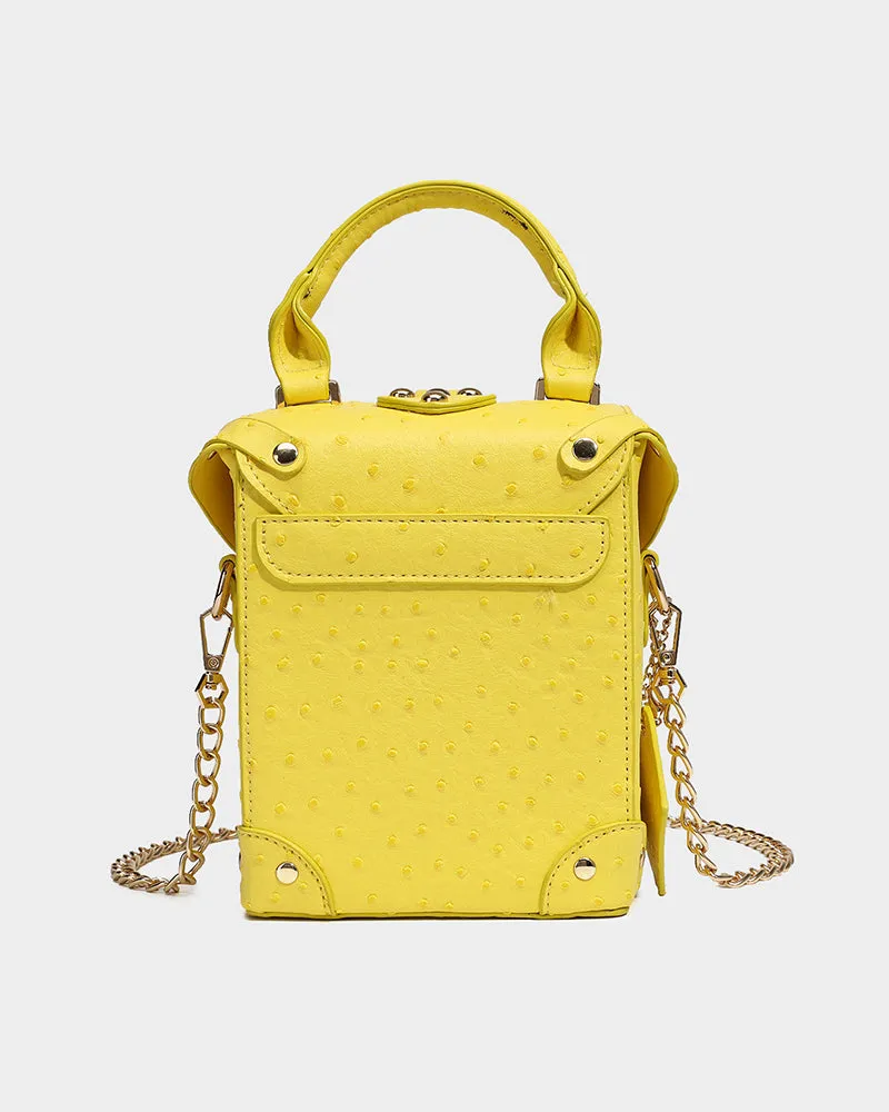 Ostrich Mini Tote Bag in Yellow