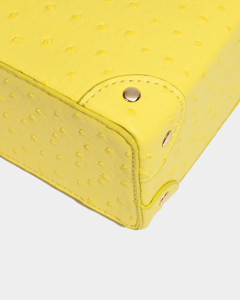 Ostrich Mini Tote Bag in Yellow