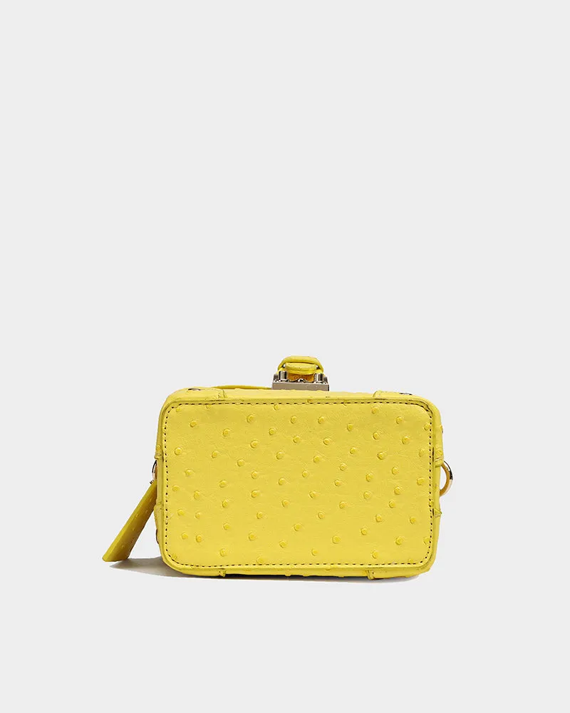 Ostrich Mini Tote Bag in Yellow
