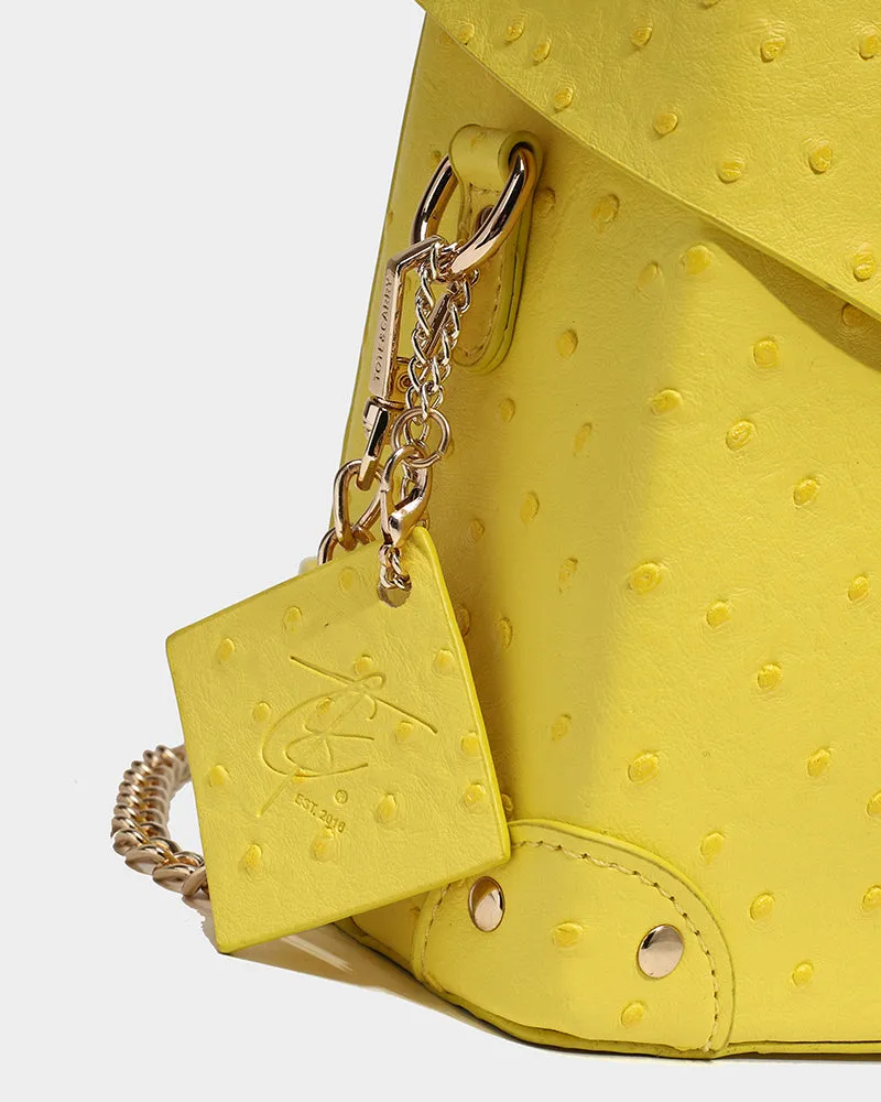 Ostrich Mini Tote Bag in Yellow