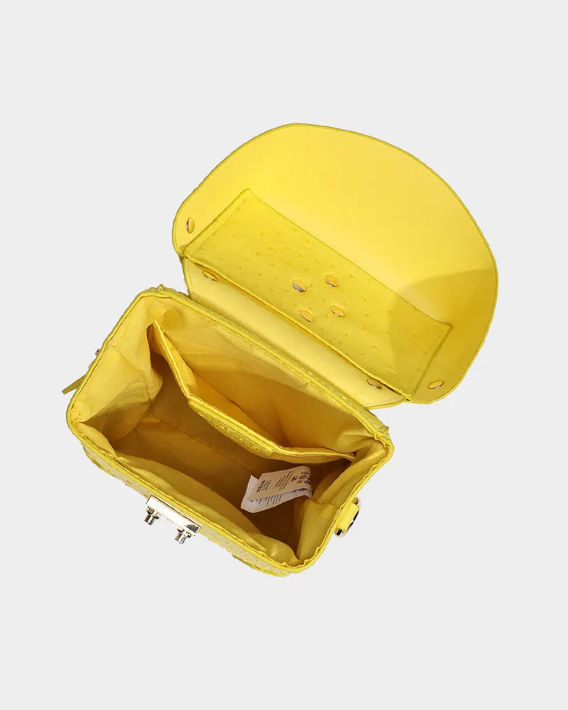 Ostrich Mini Tote Bag in Yellow