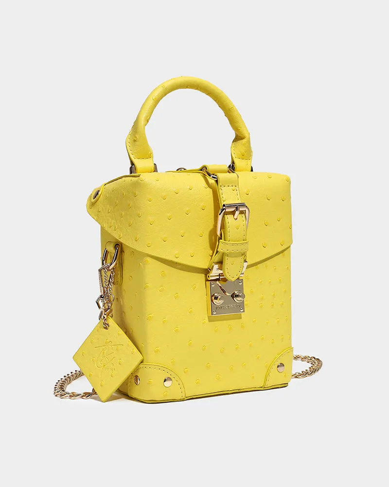 Ostrich Mini Tote Bag in Yellow