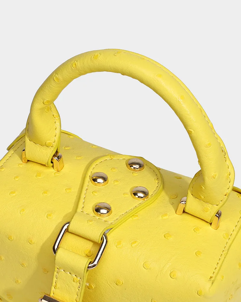 Ostrich Mini Tote Bag in Yellow