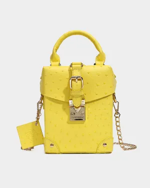 Ostrich Mini Tote Bag in Yellow