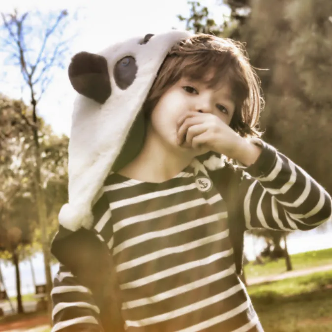 Panda - Little Kids Backpack with Detachable Hood