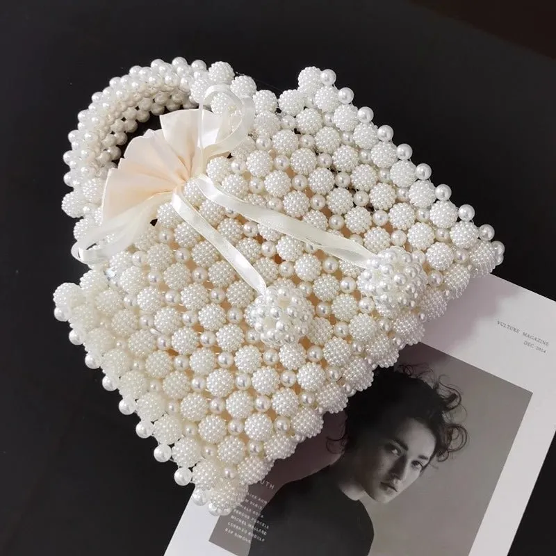 Pearl Beaded Women's Handbag Wedding Evening Clutch Party Purse