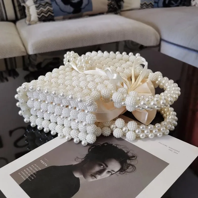 Pearl Beaded Women's Handbag Wedding Evening Clutch Party Purse