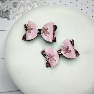 Pink Gingerbread Men Micro Mini Bow and 3.5” Bow Collection