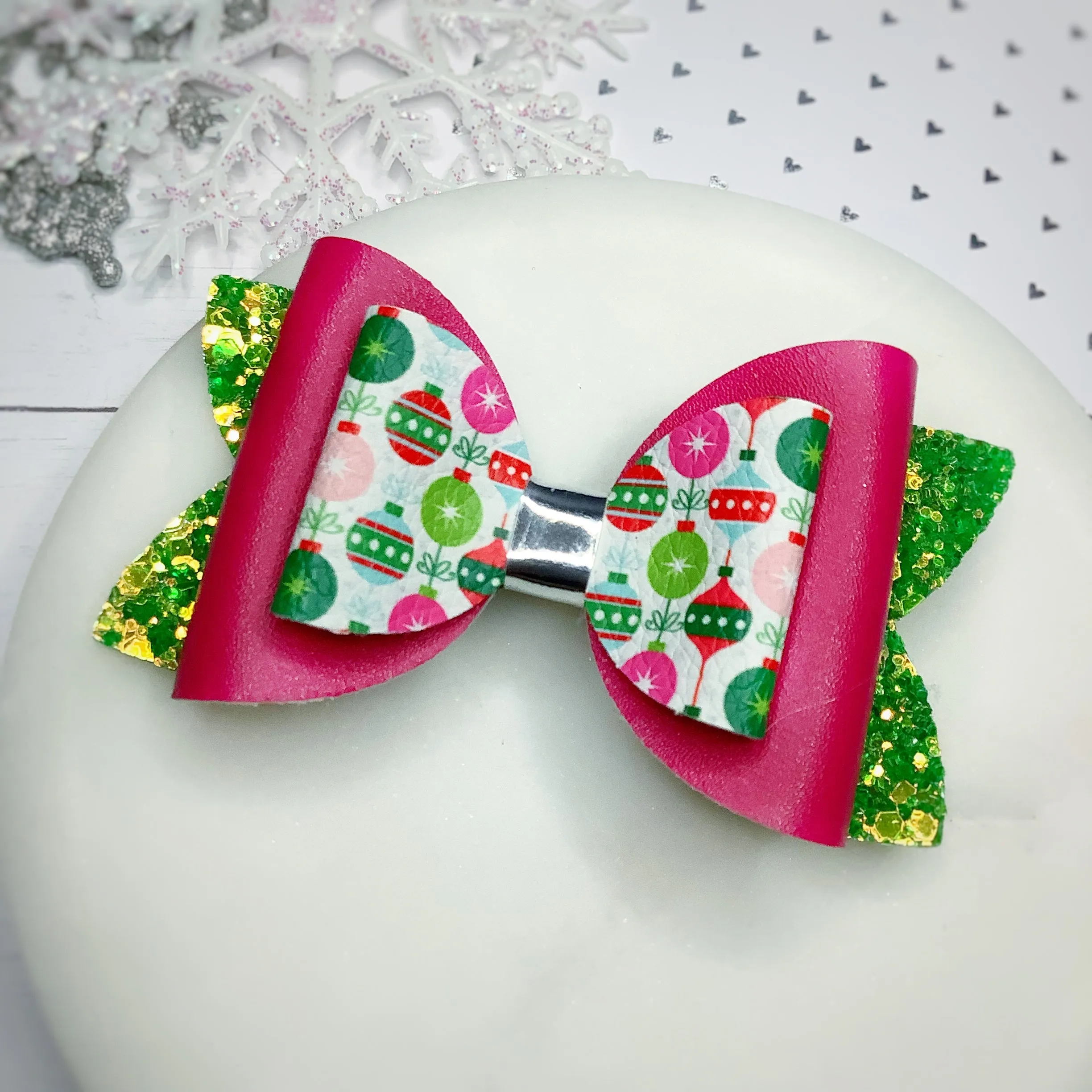 Pink Ornaments Micro Mini Bow and 3.5” Bow Collection