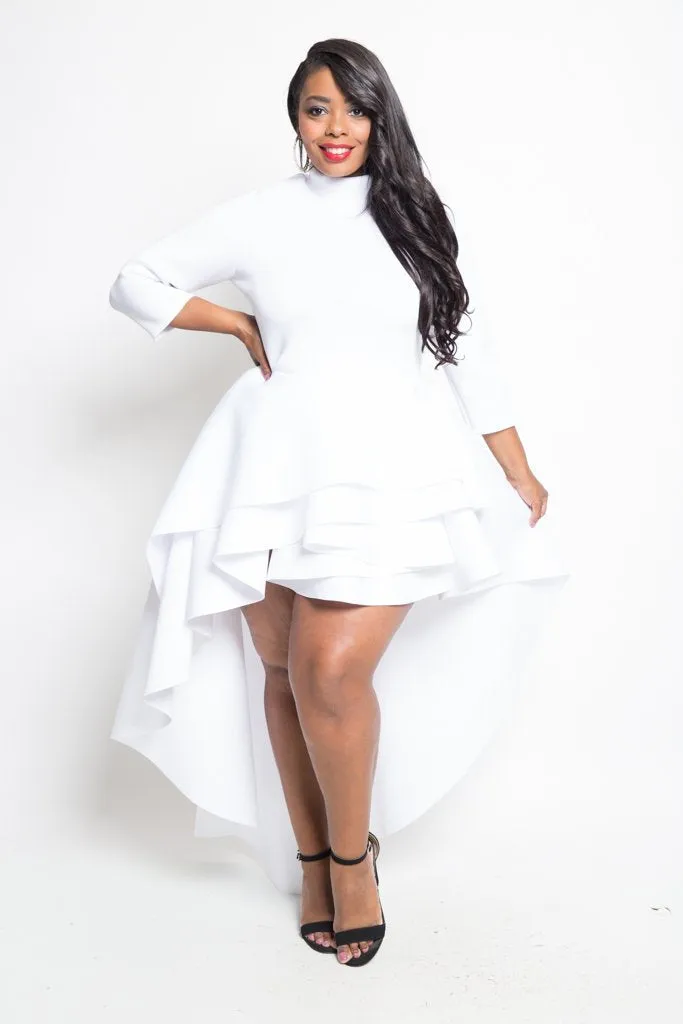 Plus Size Glam Cascade Tail Mini Dress [SALE]