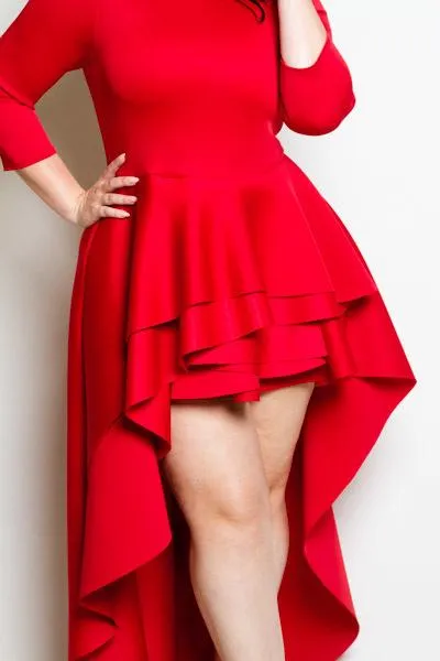 Plus Size Glam Cascade Tail Mini Dress [SALE]