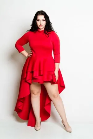Plus Size Glam Cascade Tail Mini Dress [SALE]