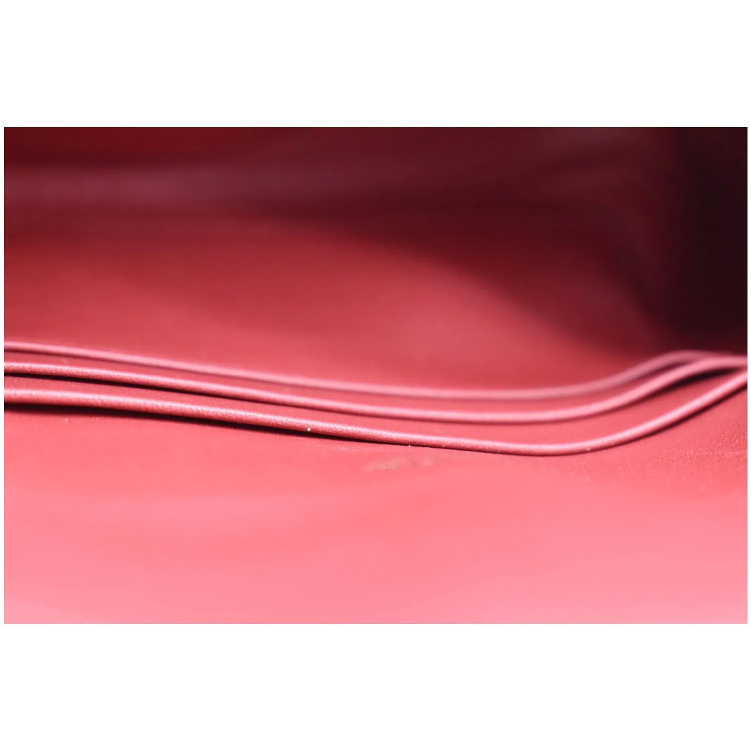 PRADA Envelope Leather Clutch Wallet Red