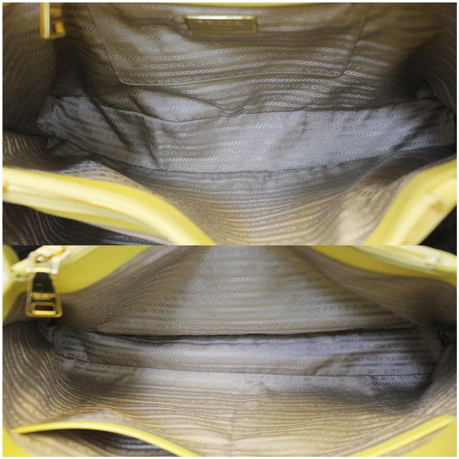 PRADA Saffiano Lux Leather Top Handle Satchel Bag Yellow - Last Call
