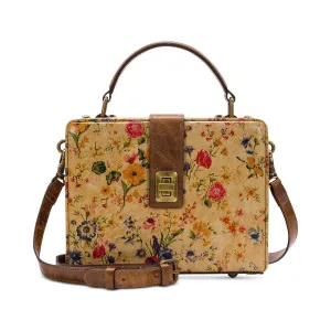 Prairie Rose Tauria Leather Satchel Crossbody Turnlock Box