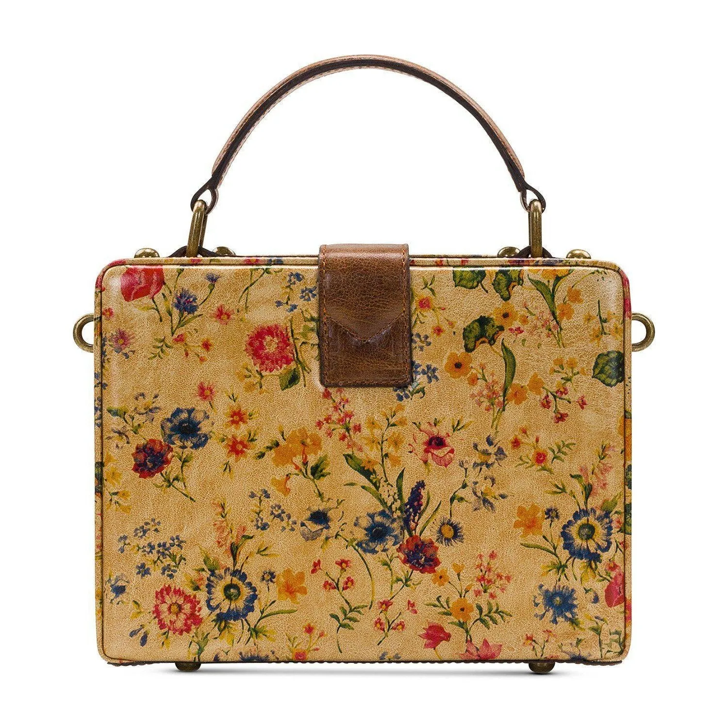 Prairie Rose Tauria Leather Satchel Crossbody Turnlock Box
