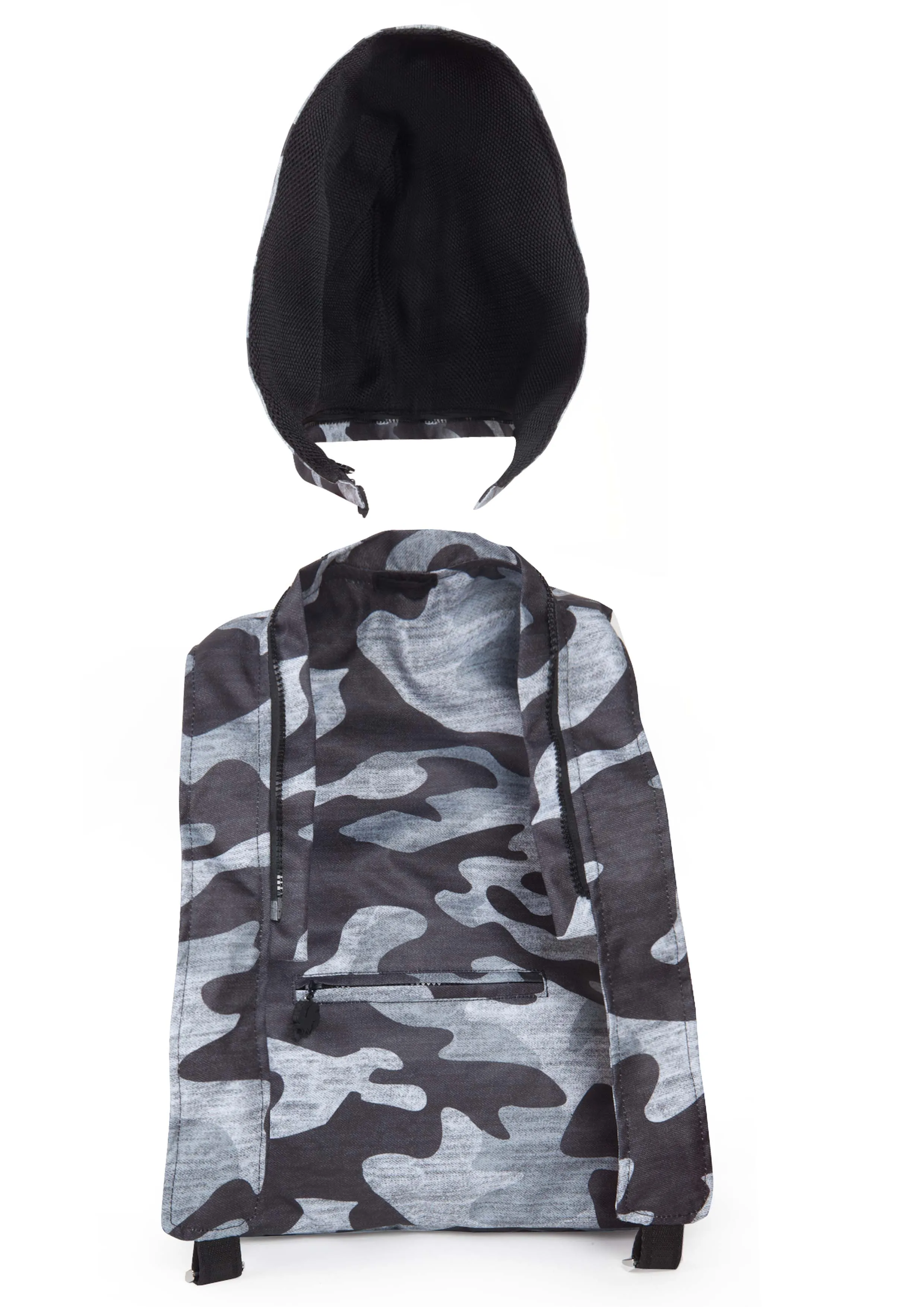 Print Basic - Hooded Backpack - Water-repellent - Grey Camo