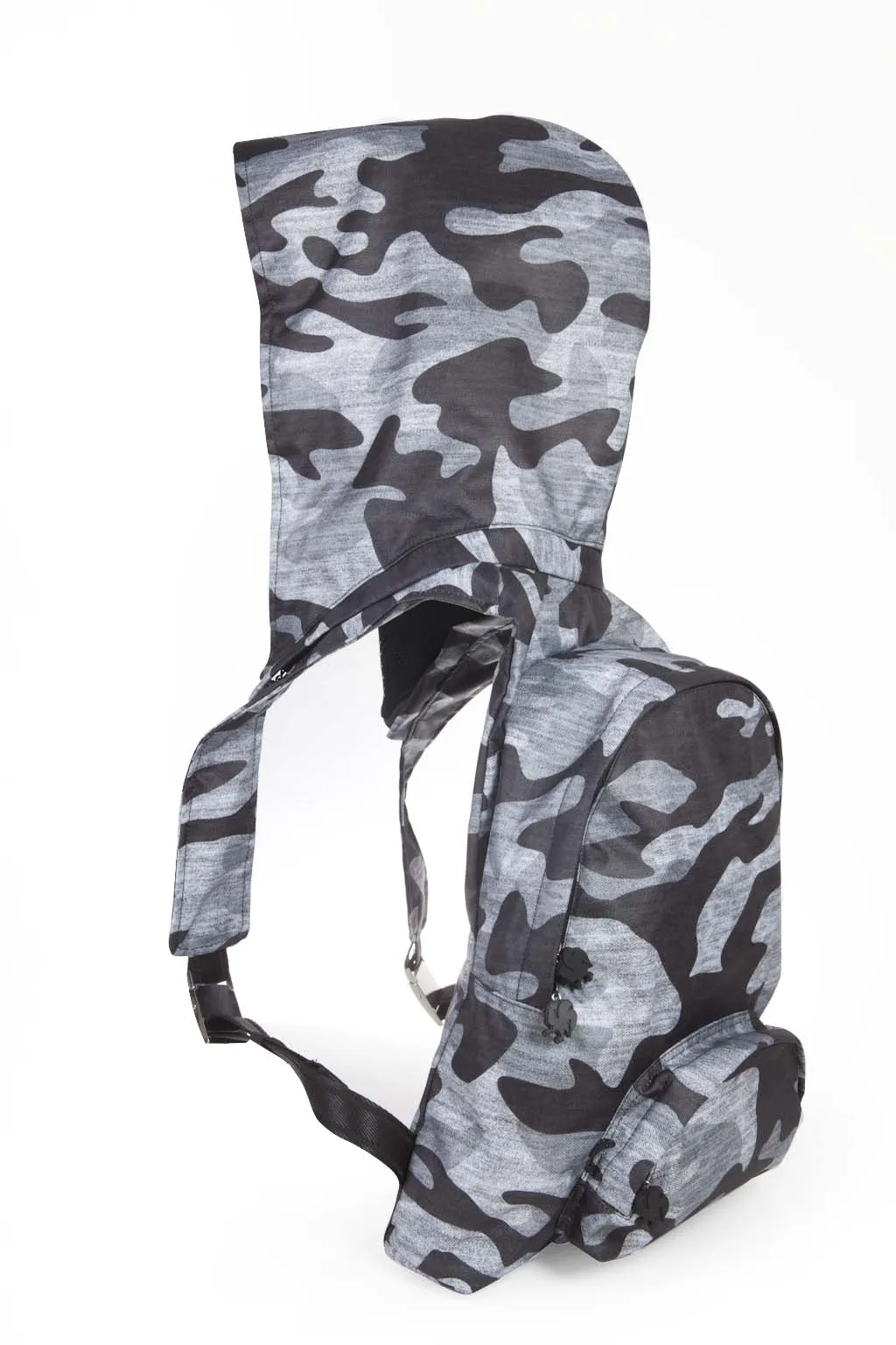 Print Basic - Hooded Backpack - Water-repellent - Grey Camo