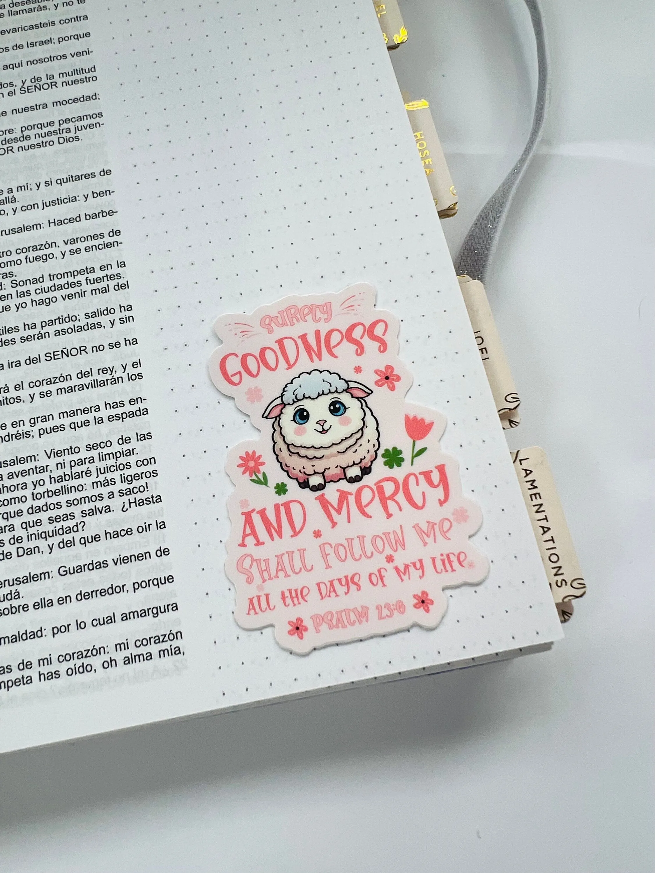 Psalm 23:6 Waterproof Sticker | Christian Bible Verse Sticker | Goodness and Mercy