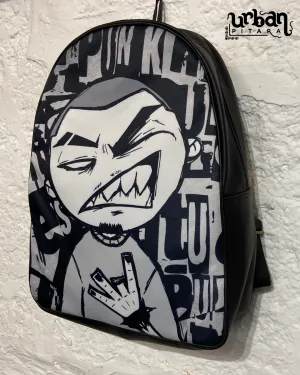 Punk D Faux Leather Backpack