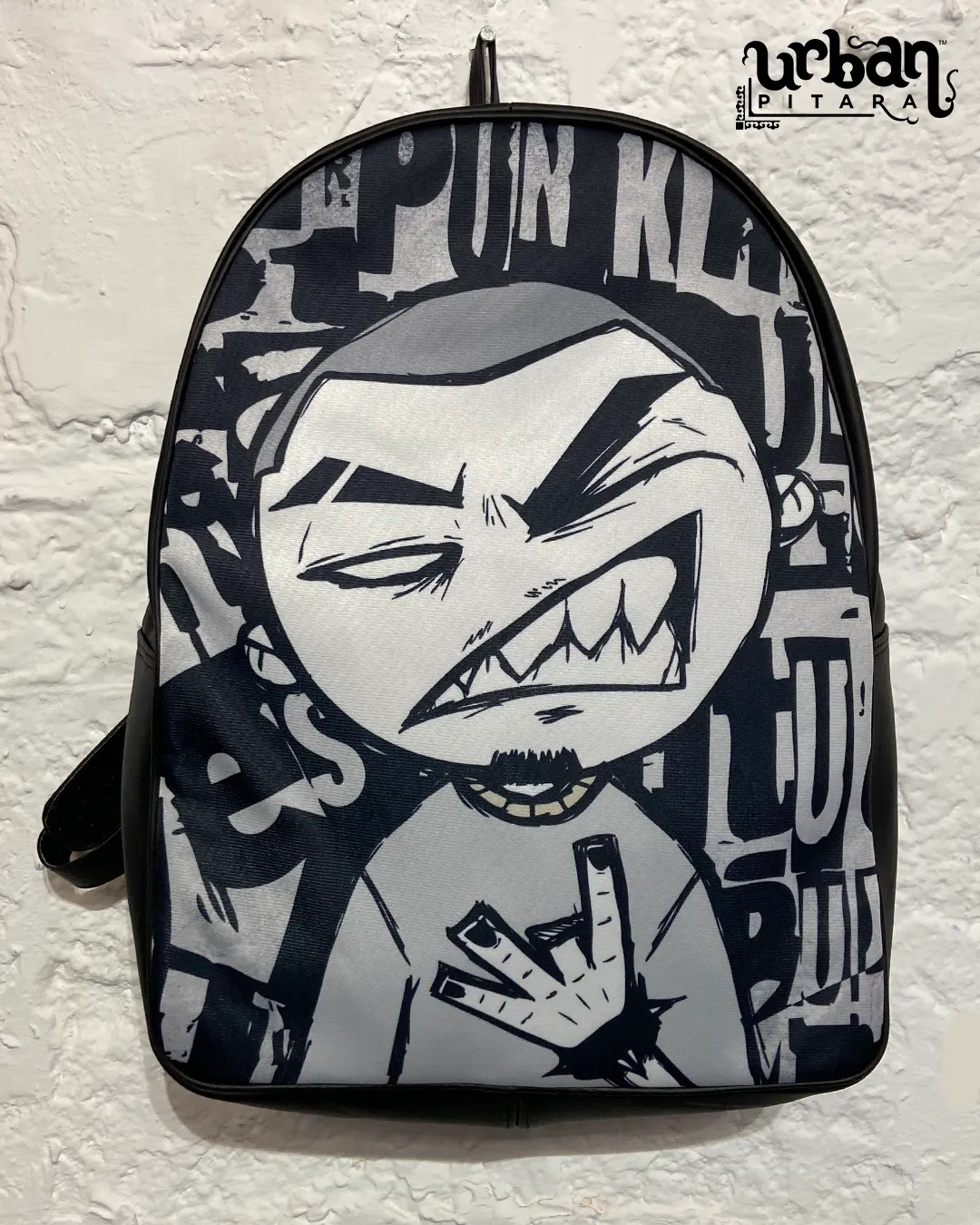 Punk D Faux Leather Backpack