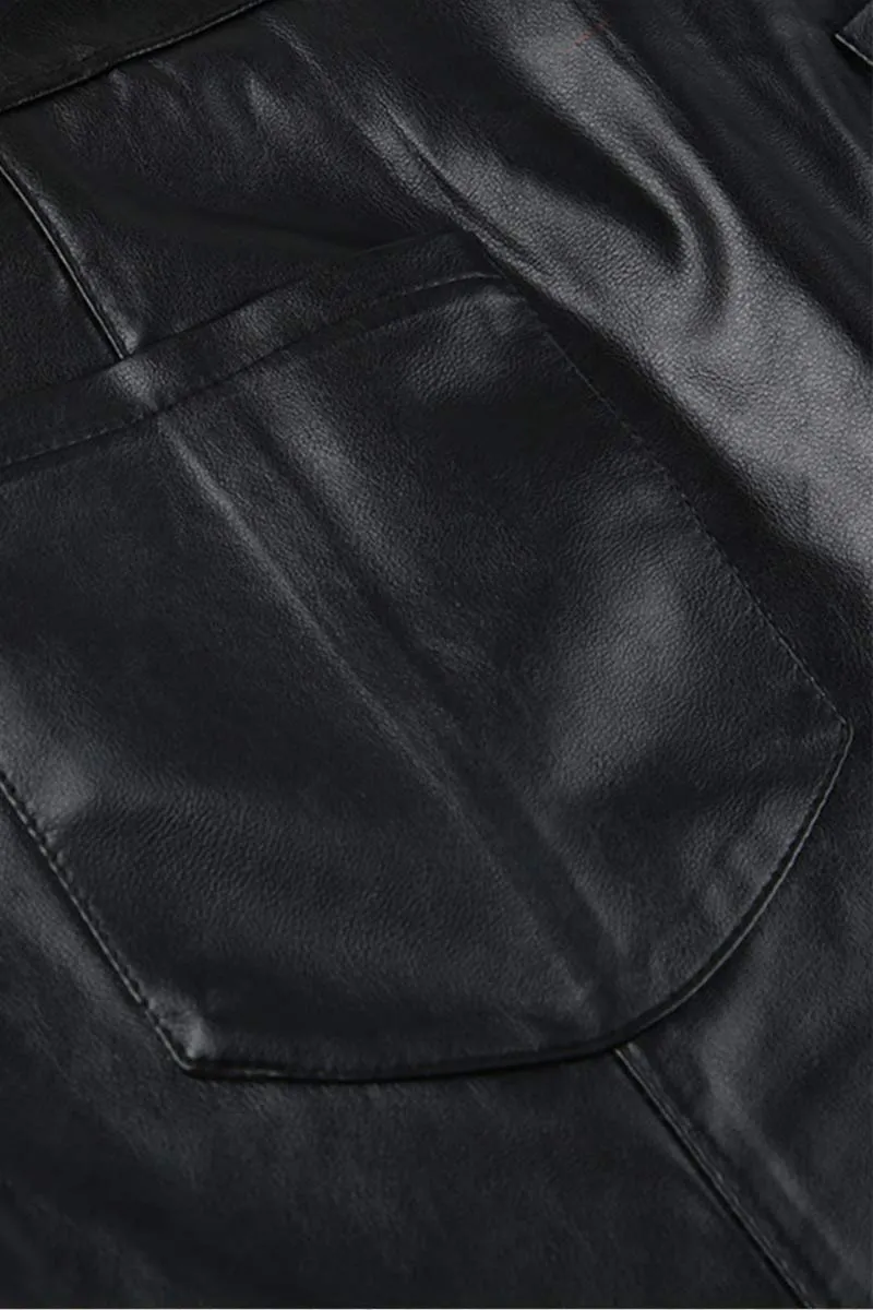 QI860 Faux Leather Mini Skirt