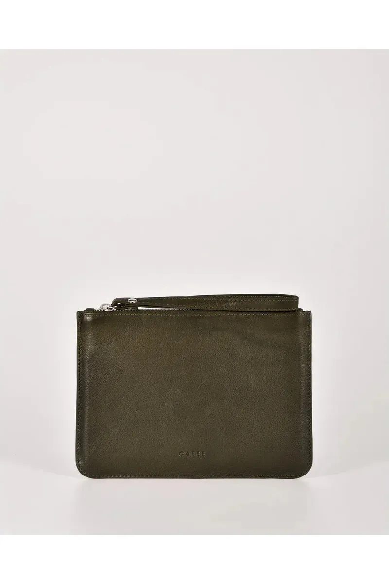 Queens Leather Pouch Olive