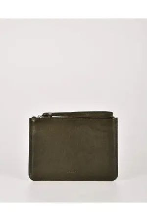 Queens Leather Pouch Olive