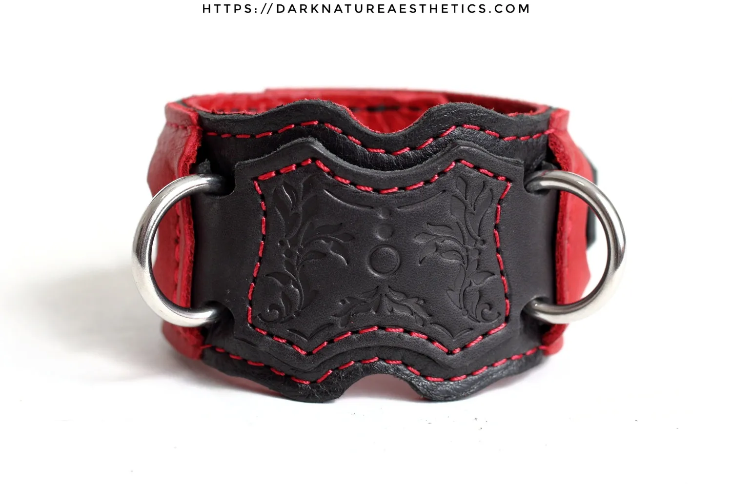 "Carnal Sins" Bloody Locking Bondage Leather Wrist Cuffs