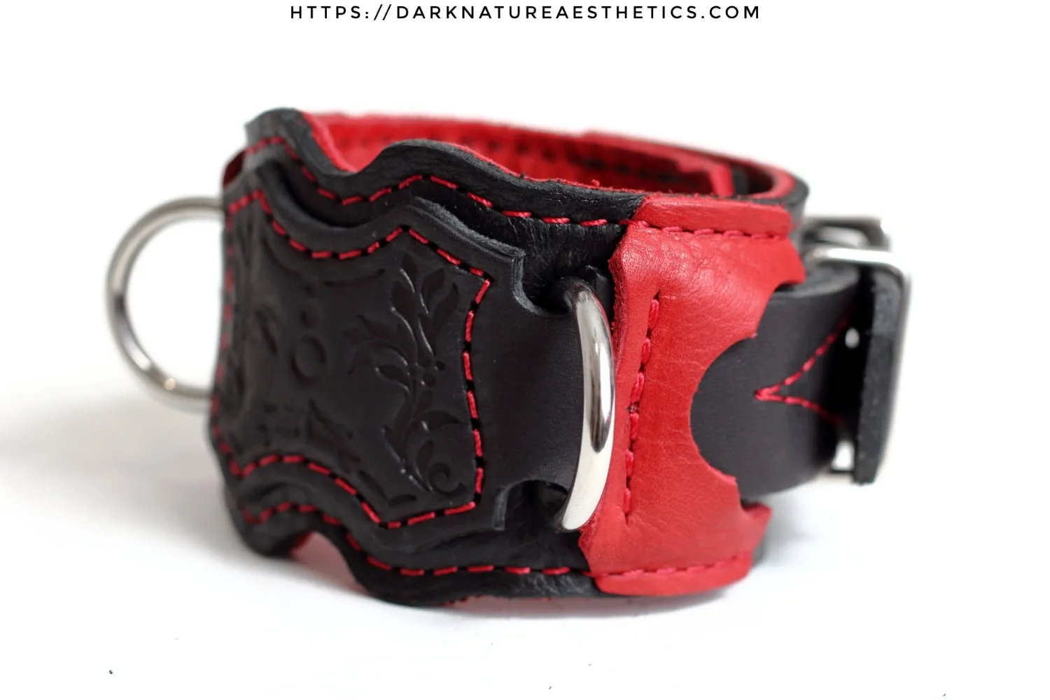 "Carnal Sins" Bloody Locking Bondage Leather Wrist Cuffs