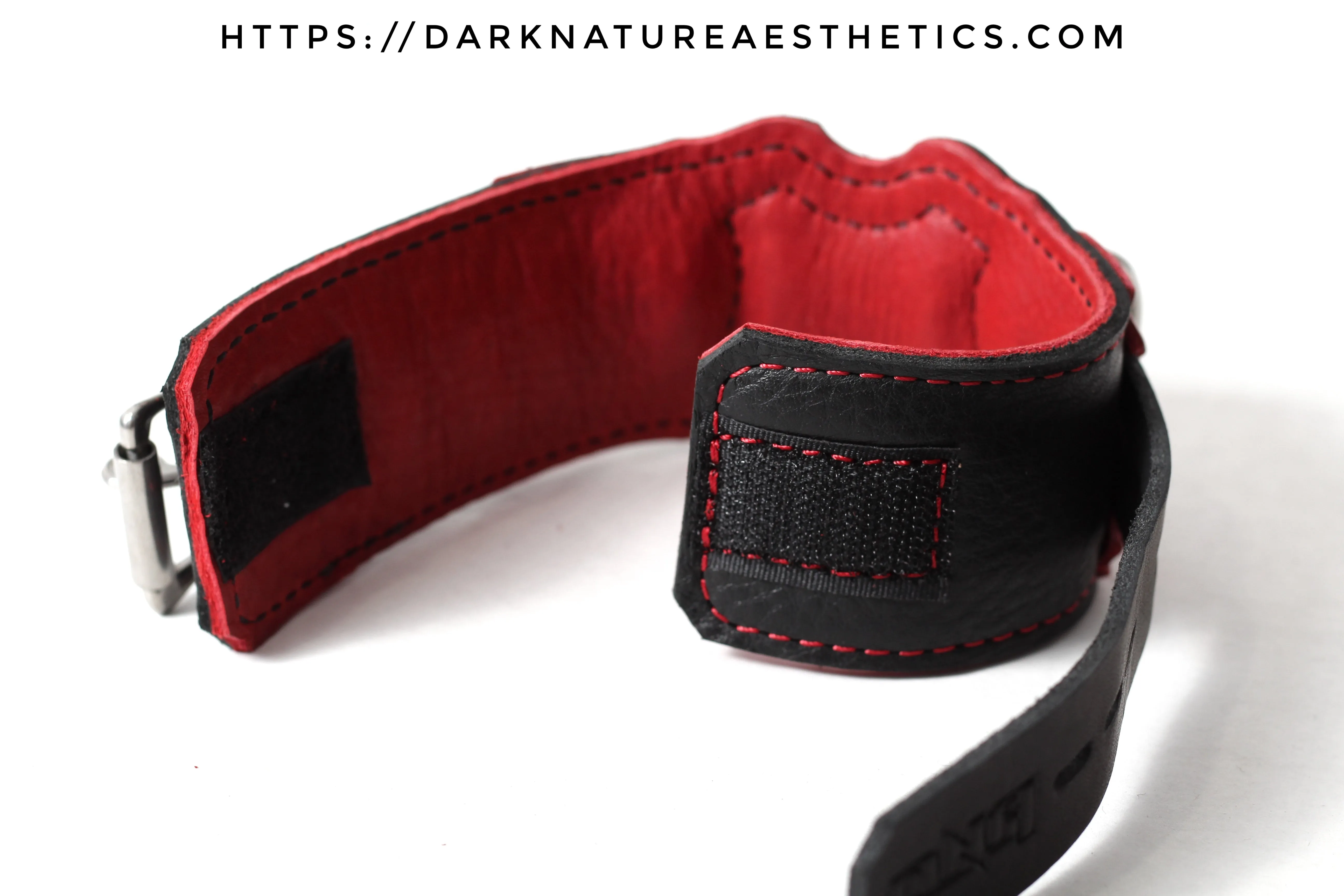 "Carnal Sins" Bloody Locking Bondage Leather Wrist Cuffs