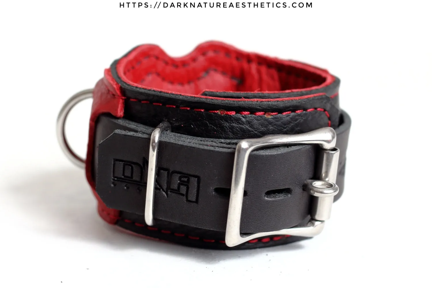 "Carnal Sins" Bloody Locking Bondage Leather Wrist Cuffs