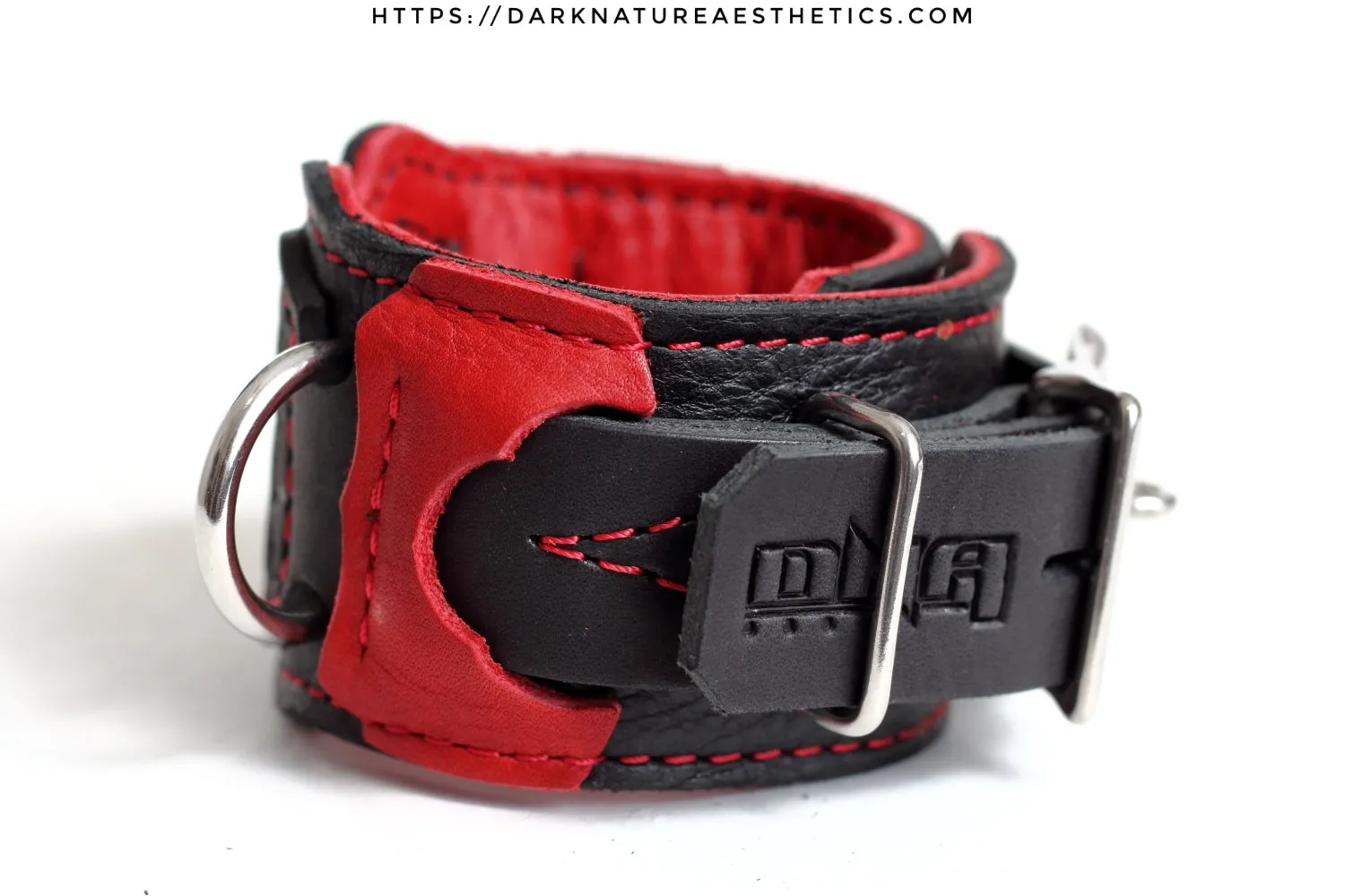 "Carnal Sins" Bloody Locking Bondage Leather Wrist Cuffs