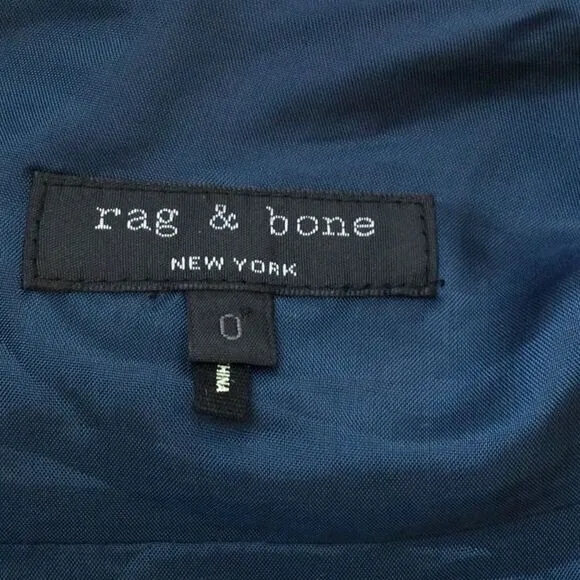 Rag and Bone Midnight blue/blk fringe mini skirt