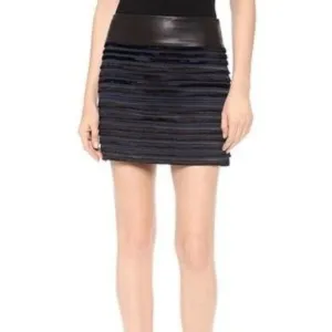Rag and Bone Midnight blue/blk fringe mini skirt
