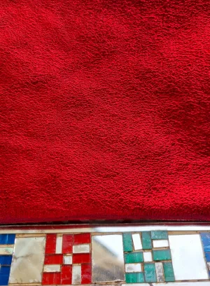 Rainbow metallic leather pouch - large