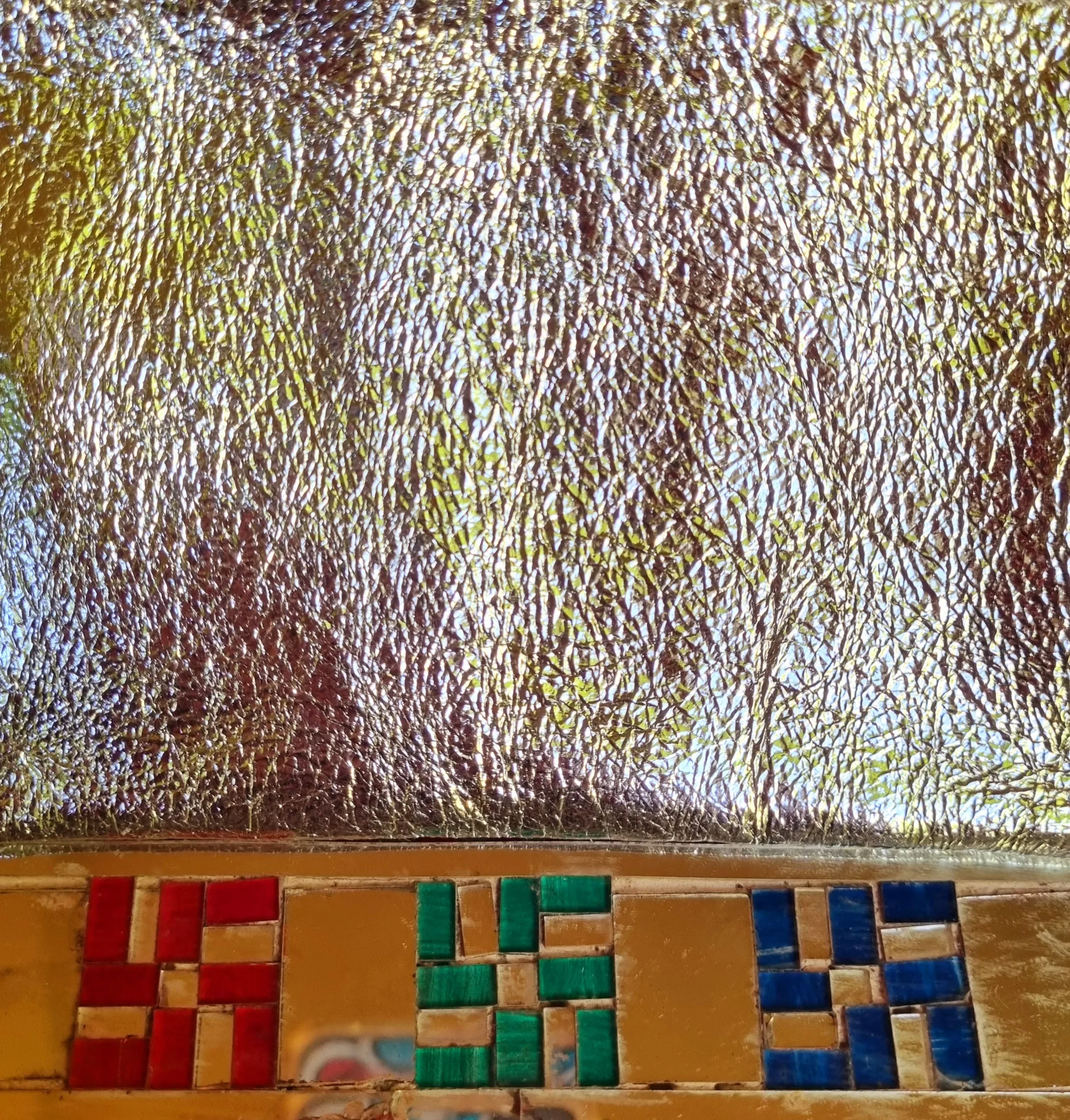 Rainbow metallic leather pouch - large