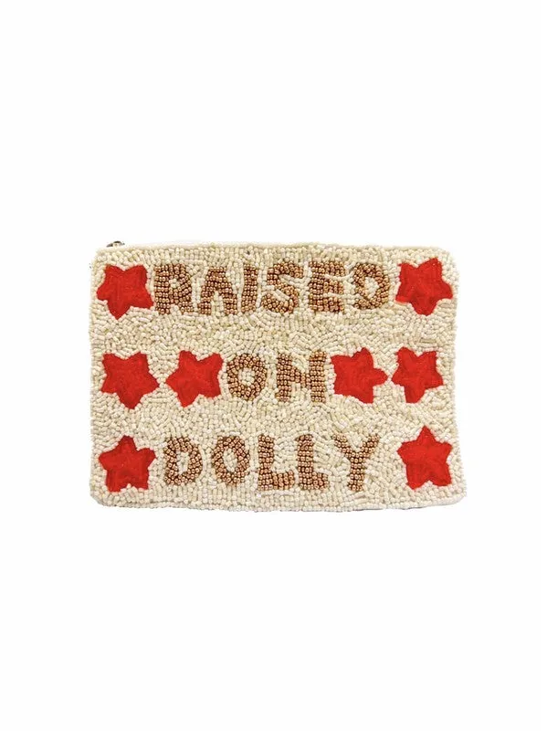 Raised on Dolly Glass Beaded Zipper Pouch