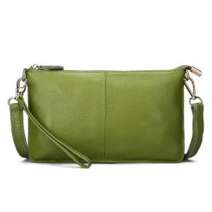 Realaiot Women Genuine Leather Day Clutches Candy Color Shoulder Bags Women's Fashion Crossbody Bags Small Clutch Bags