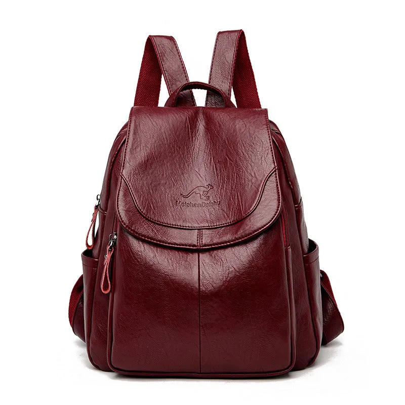Relaxed Retro Faux Leather Backpack