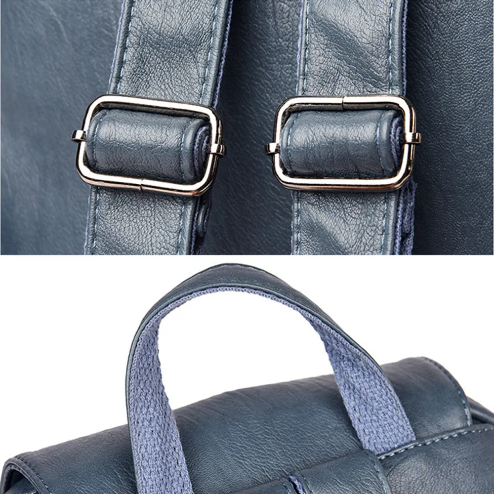 Relaxed Retro Faux Leather Backpack