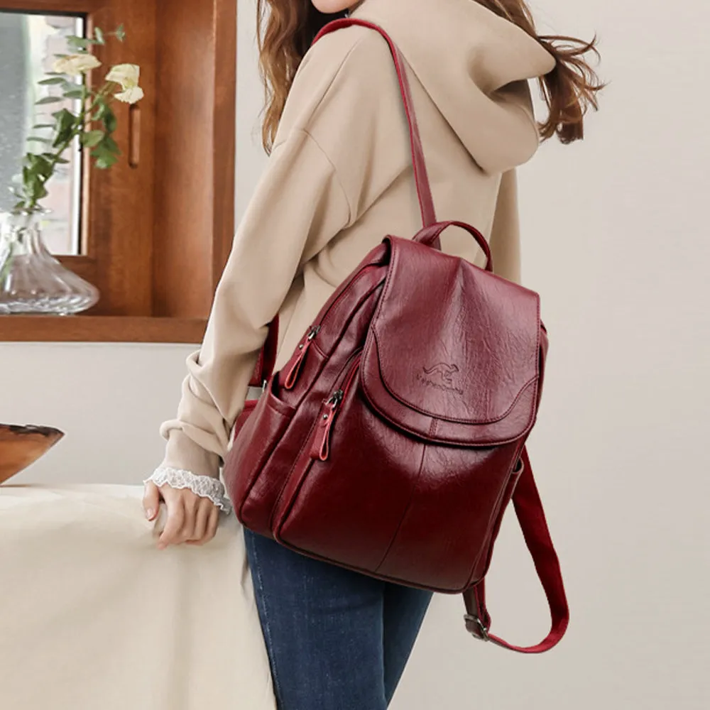 Relaxed Retro Faux Leather Backpack