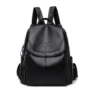Relaxed Retro Faux Leather Backpack